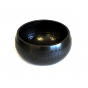 Small Black Beaten Bowl - Click Image to Close