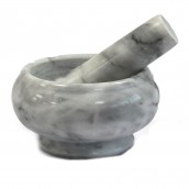 Small Grey Marble Pestle and Mortar - Click Image to Close