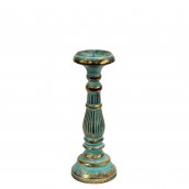 Small Candle Stand - Turquise & Gold - Click Image to Close