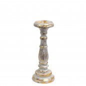 Small Candle Stand - White & Gold - Click Image to Close