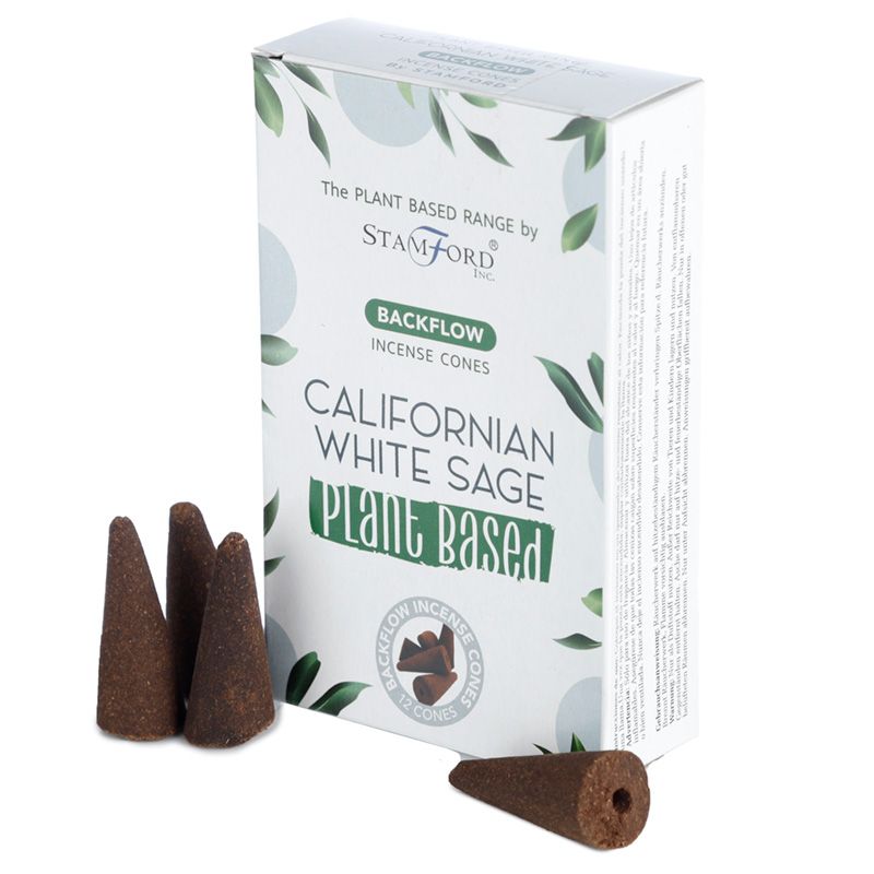 2 x Packs Plant Based Backflow Cones - Californian White Sage - Click Image to Close