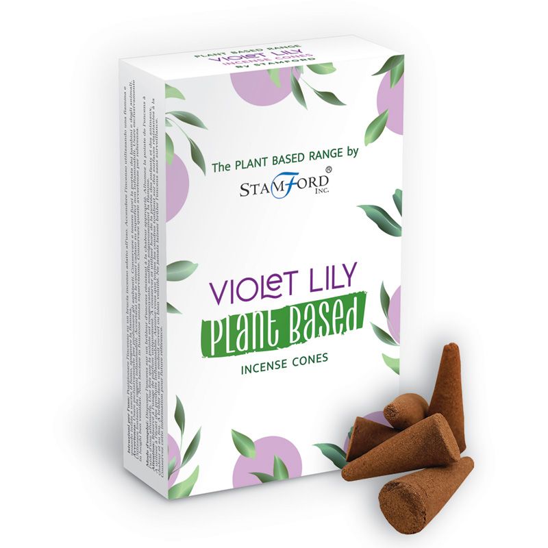 2 x Packs Plant Based Incense Cones - Violet Lily - Click Image to Close