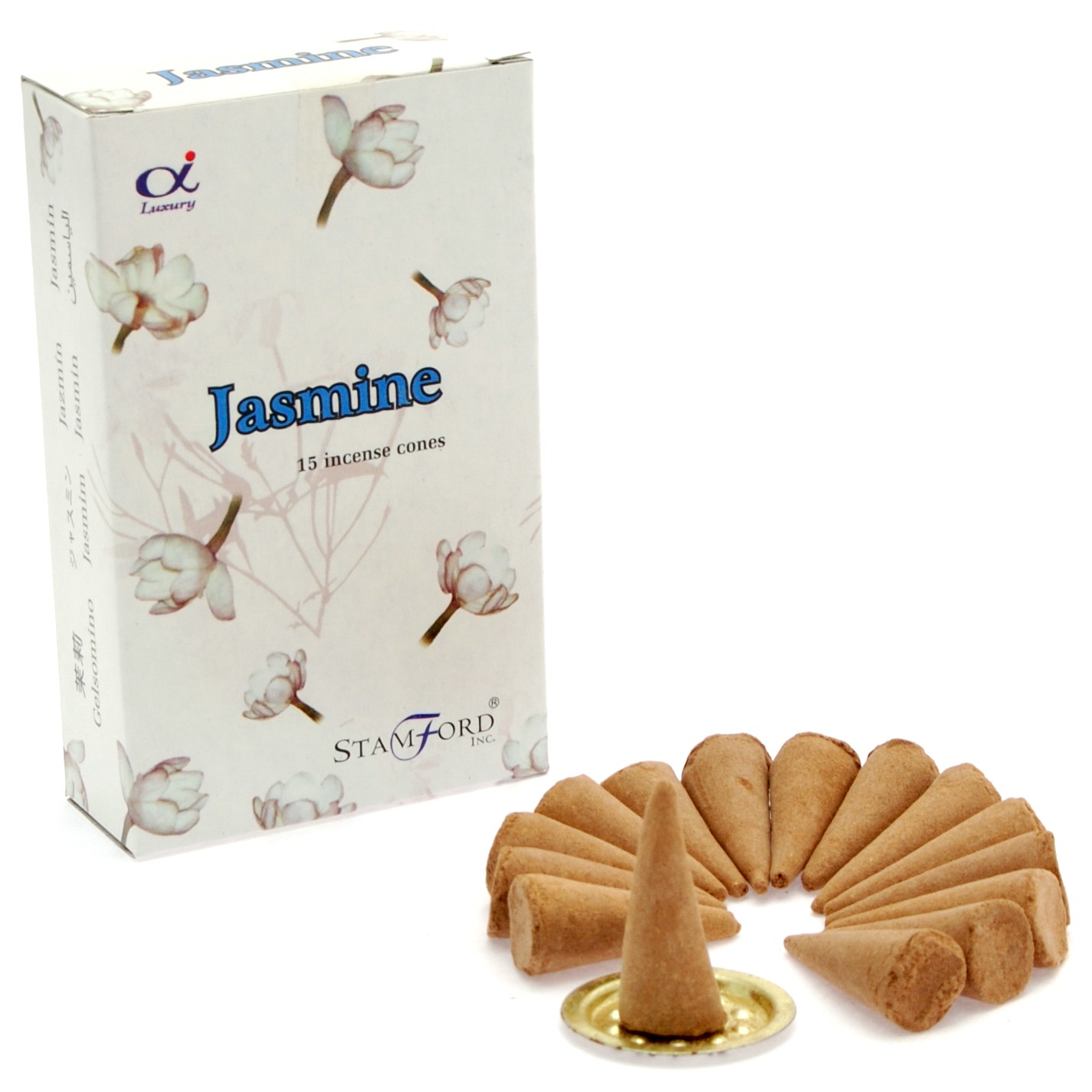 5 x Packs Premium Incense Cones - Jasmine - Click Image to Close
