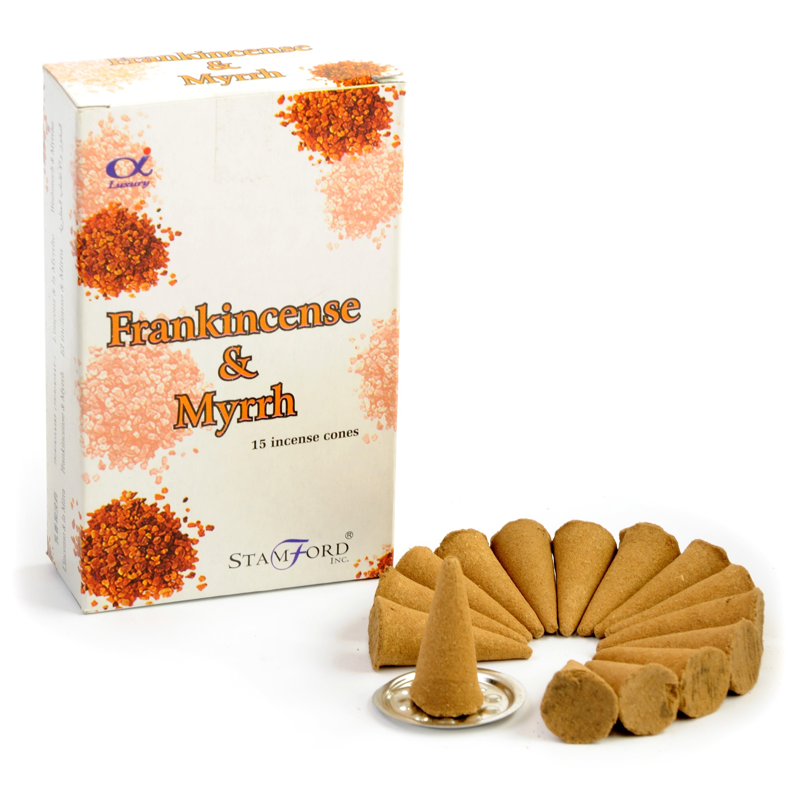 5 x Packs Premium Incense Cones - Frankincense & Myrrh - Click Image to Close