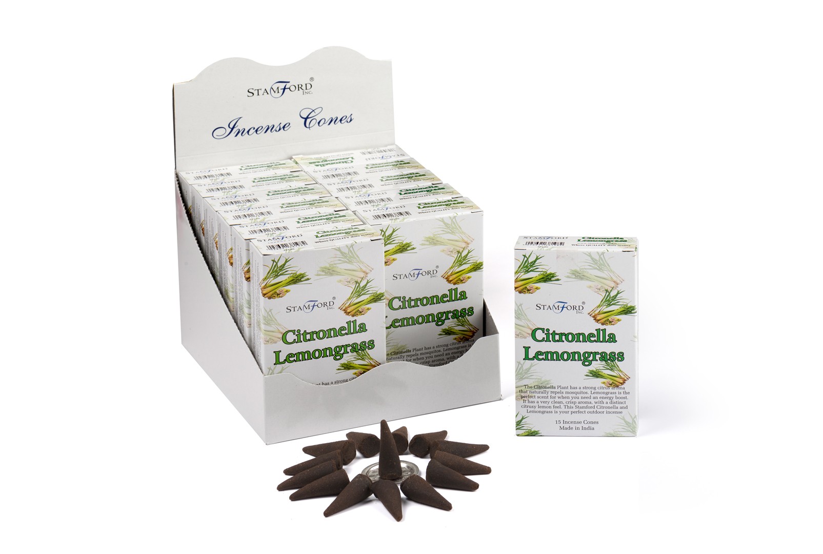 5 x Packs Premium Incense Cones - Citronella & Lemongrasss - Click Image to Close