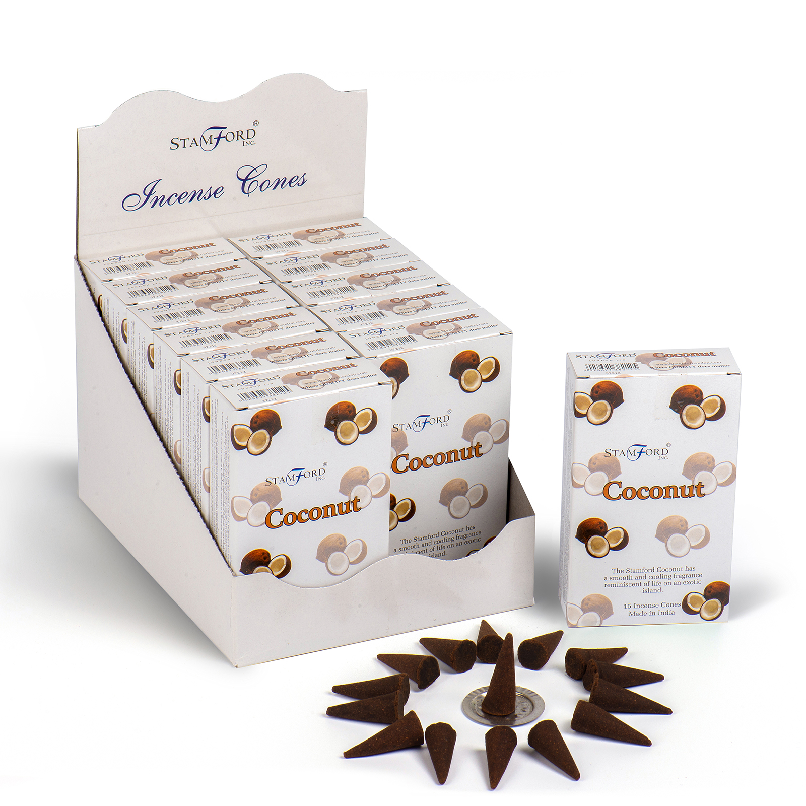 5 x Packs Premium Incense Cones - Coconut - Click Image to Close