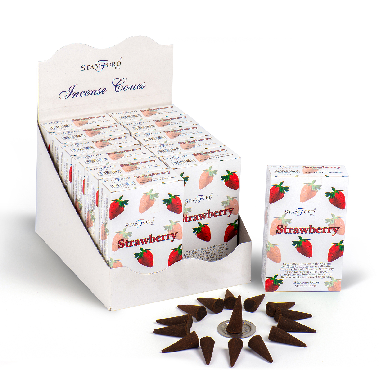 5 x Packs Premium Incense Cones - Strawberry - Click Image to Close
