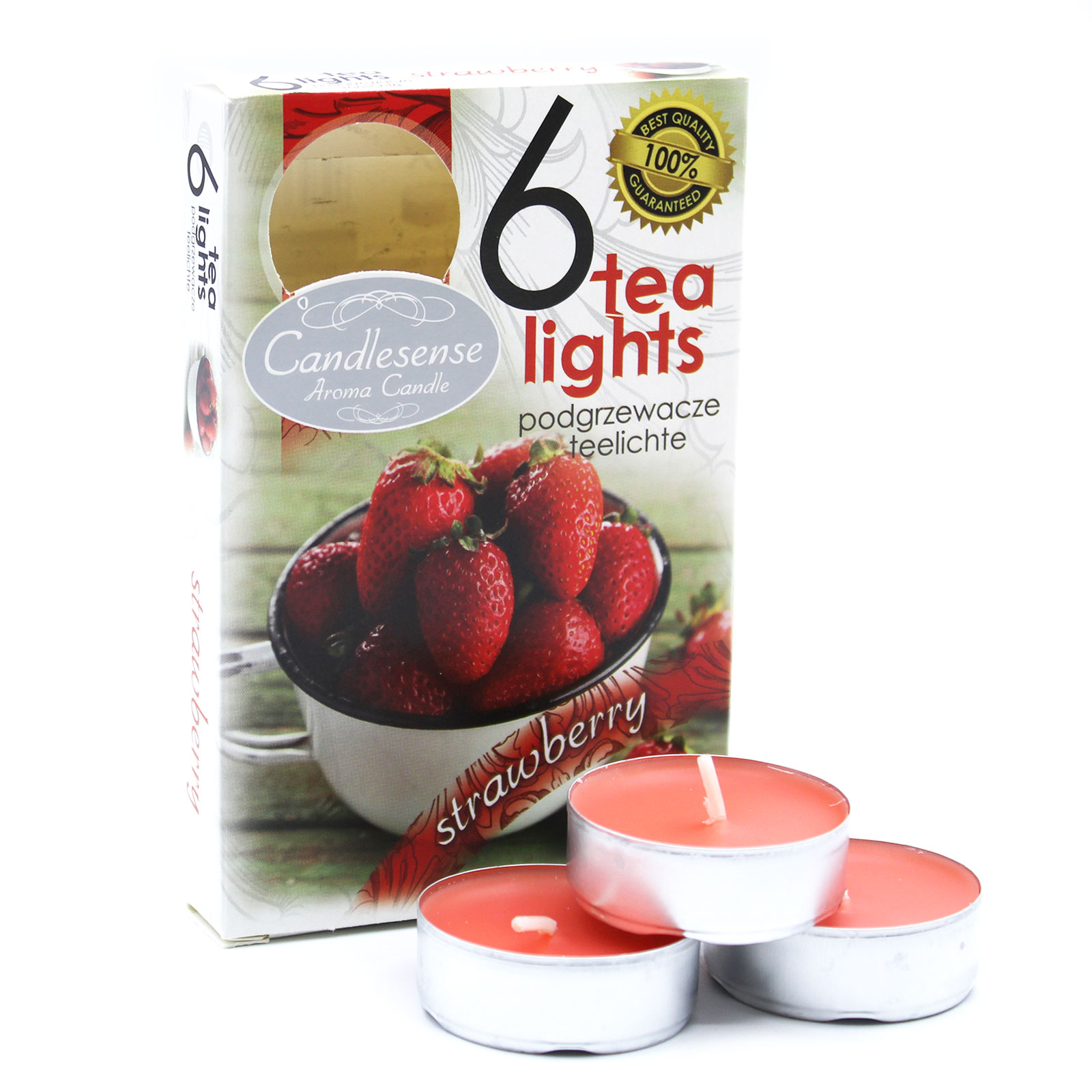 3 x Packs 6 Scented Tealights - Strawberry - Click Image to Close