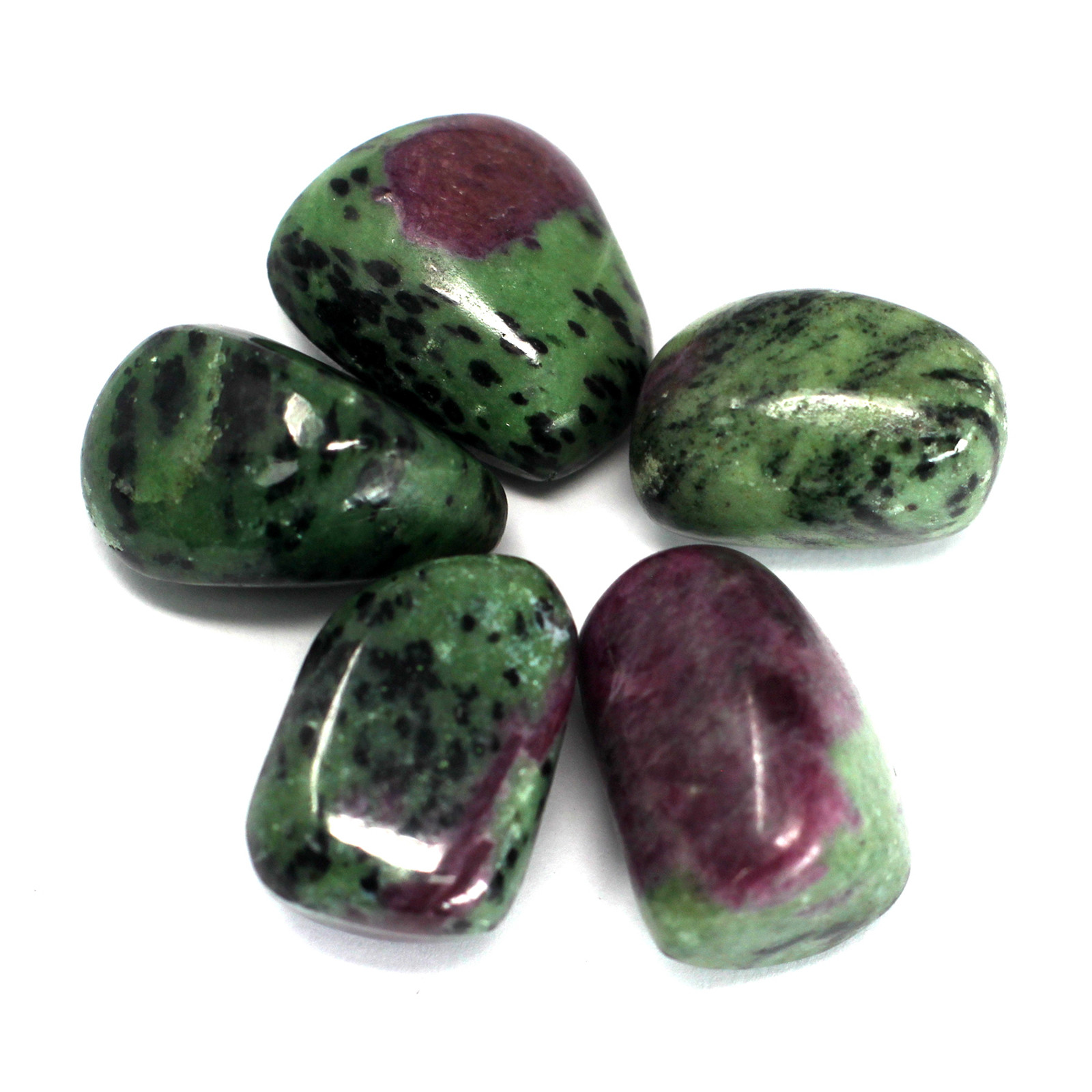 4 x Premium Tumble Stones - Ruby Zoisite - Click Image to Close