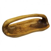 Teak Root - Bowl with 30cm Handle - Click Image to Close