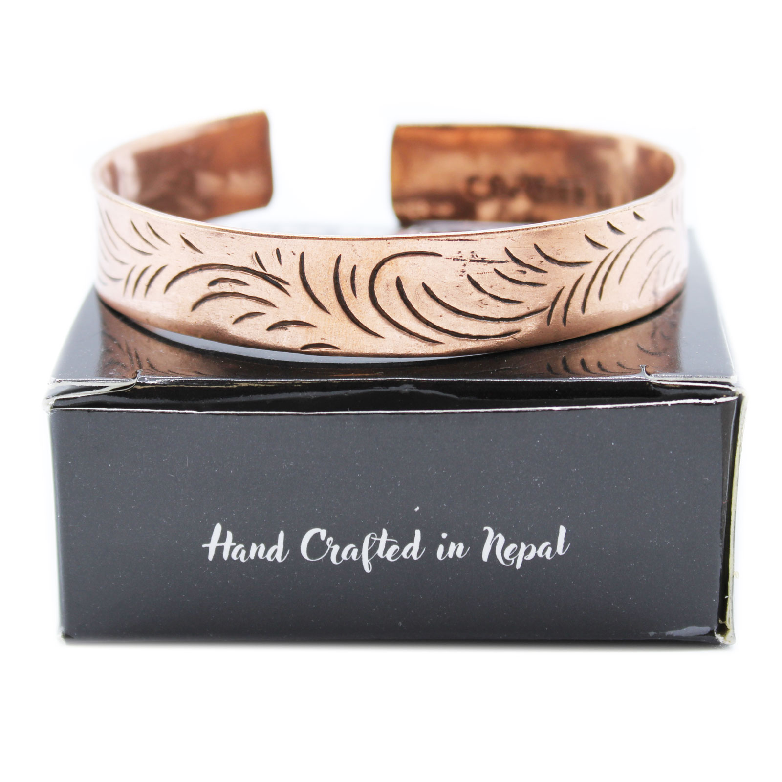 Copper Tibetan Bracelet - Wide Tribal Swirls - Click Image to Close