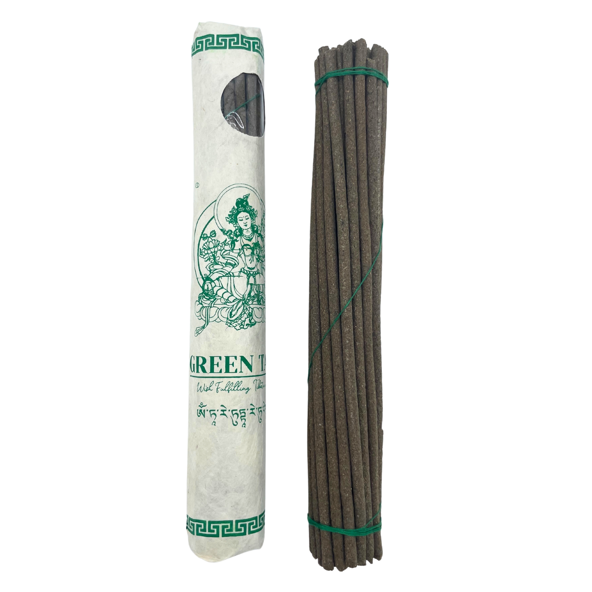 Rolled Pack of 30 Premium Tibetan Incense - Green Tara - Click Image to Close