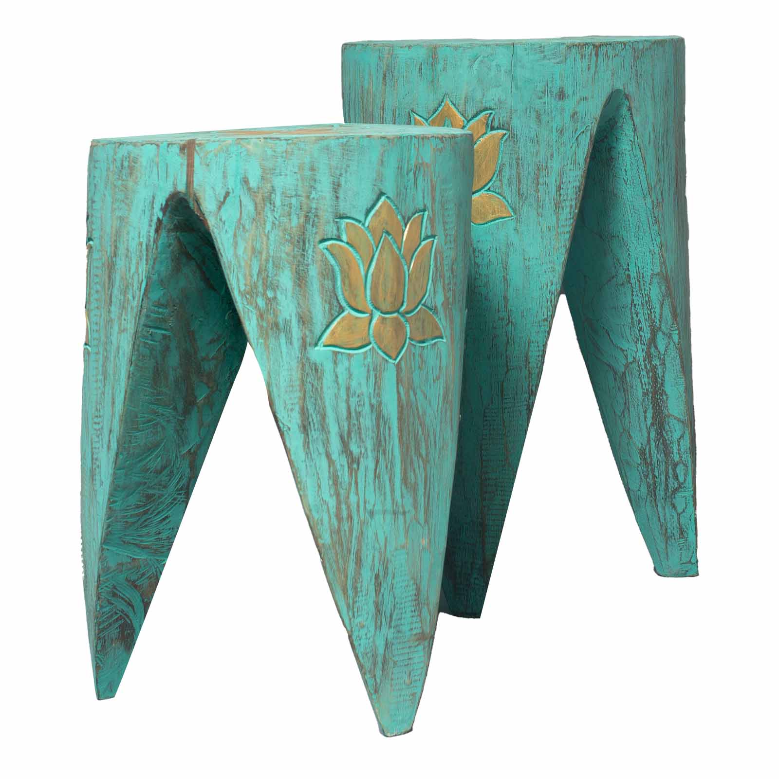 Interlocking Table/Stool set of 2 - Turquoise - Click Image to Close