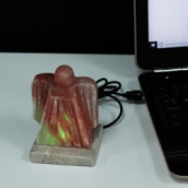 Quality USB Natural Salt Lamp Angel (Multi) - Click Image to Close