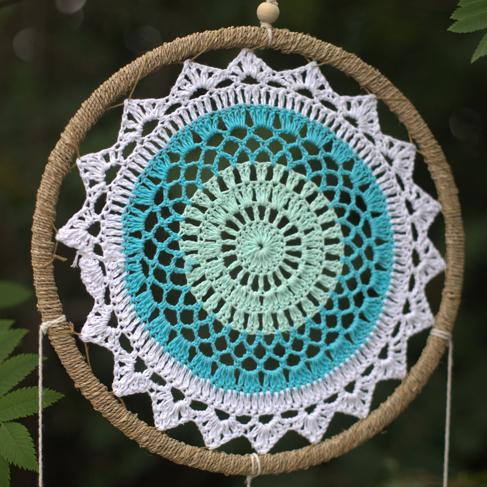 Dream Catcher - Large Turquoise Elemental Spirits - Click Image to Close