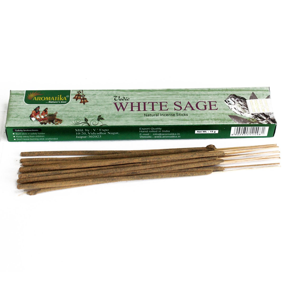 5 x Packs Vedic Incense Sticks - White Sage - Click Image to Close
