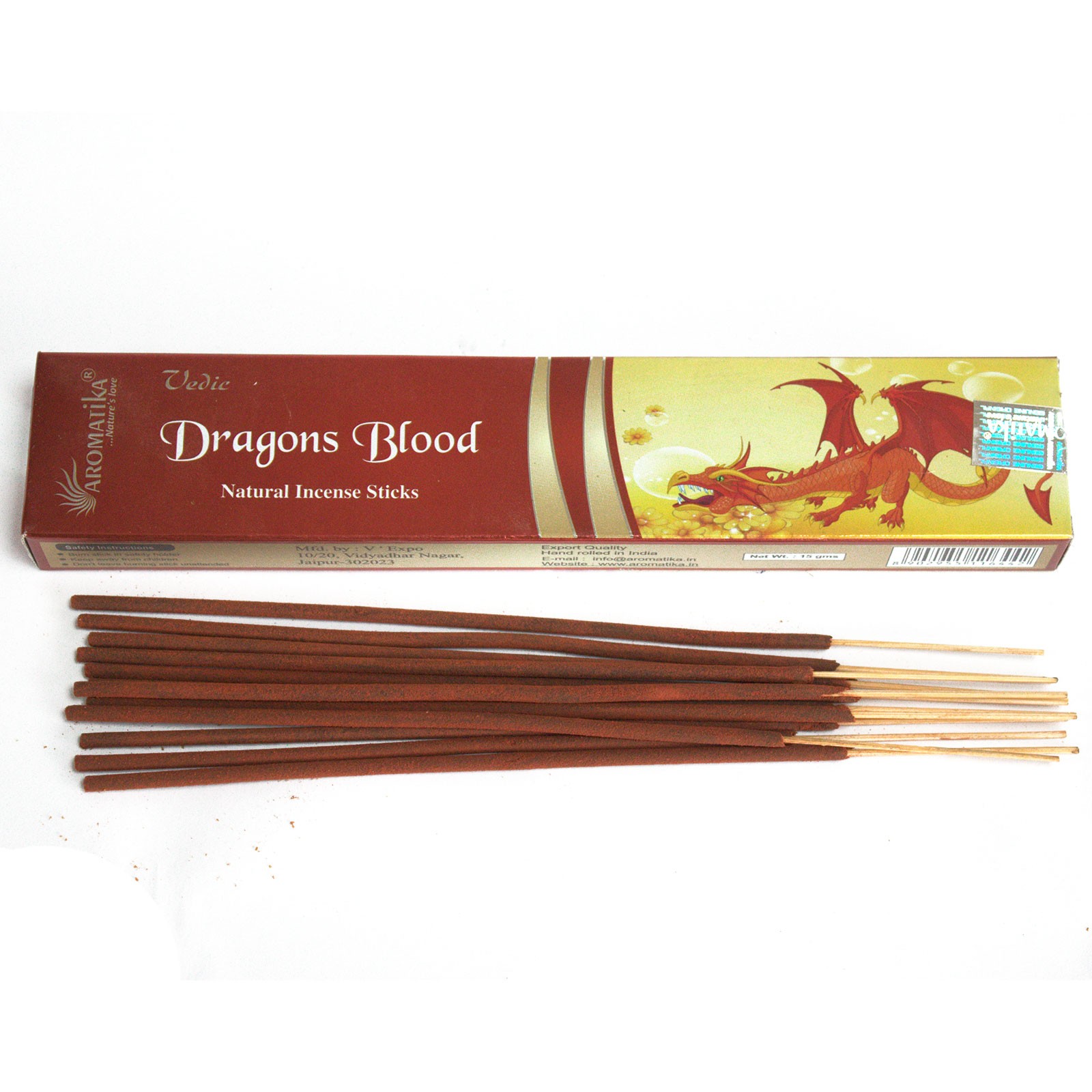 5 x Packs Vedic Incense Sticks - Dragon's Blood - Click Image to Close